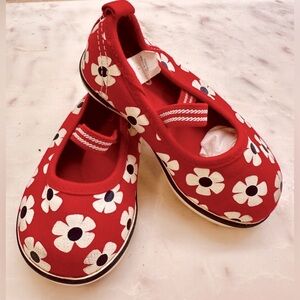 BABY GAP ♥️ Red, White & Blue ♥️ Flowered Mary Jane Sneakers ♥️ Size 7 Toddler